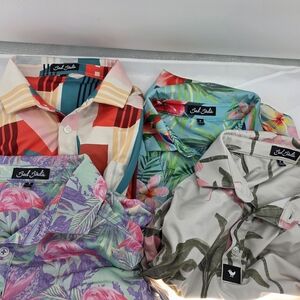 Bad Birdie Men's Small Short Sleeve Performance Stretch Golf Polos Lot Of 4